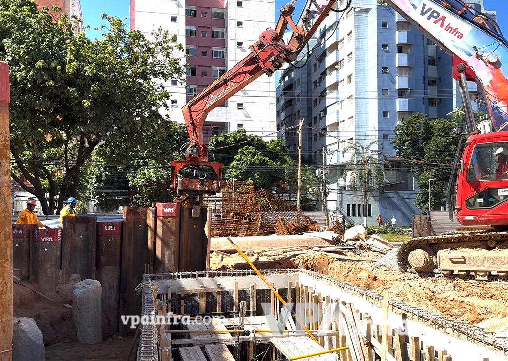 Sistema de reúso de água com Estacas Prancha Metálicas - Belo Horizonte/MG